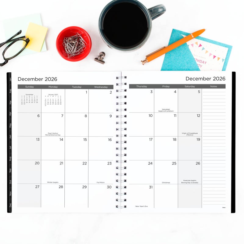 Mead 2026 Planner, Weekly & Monthly, 15-Month, 8-1/2"" x 11"", Large, Basic, Black (CRW6200526) - Image 3